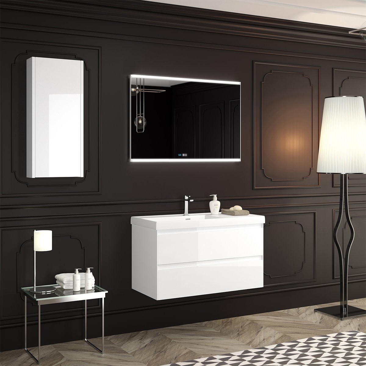 WS Bath Collections Perla C80 Perla 32″ Wall Mounted Single Basin – Wood