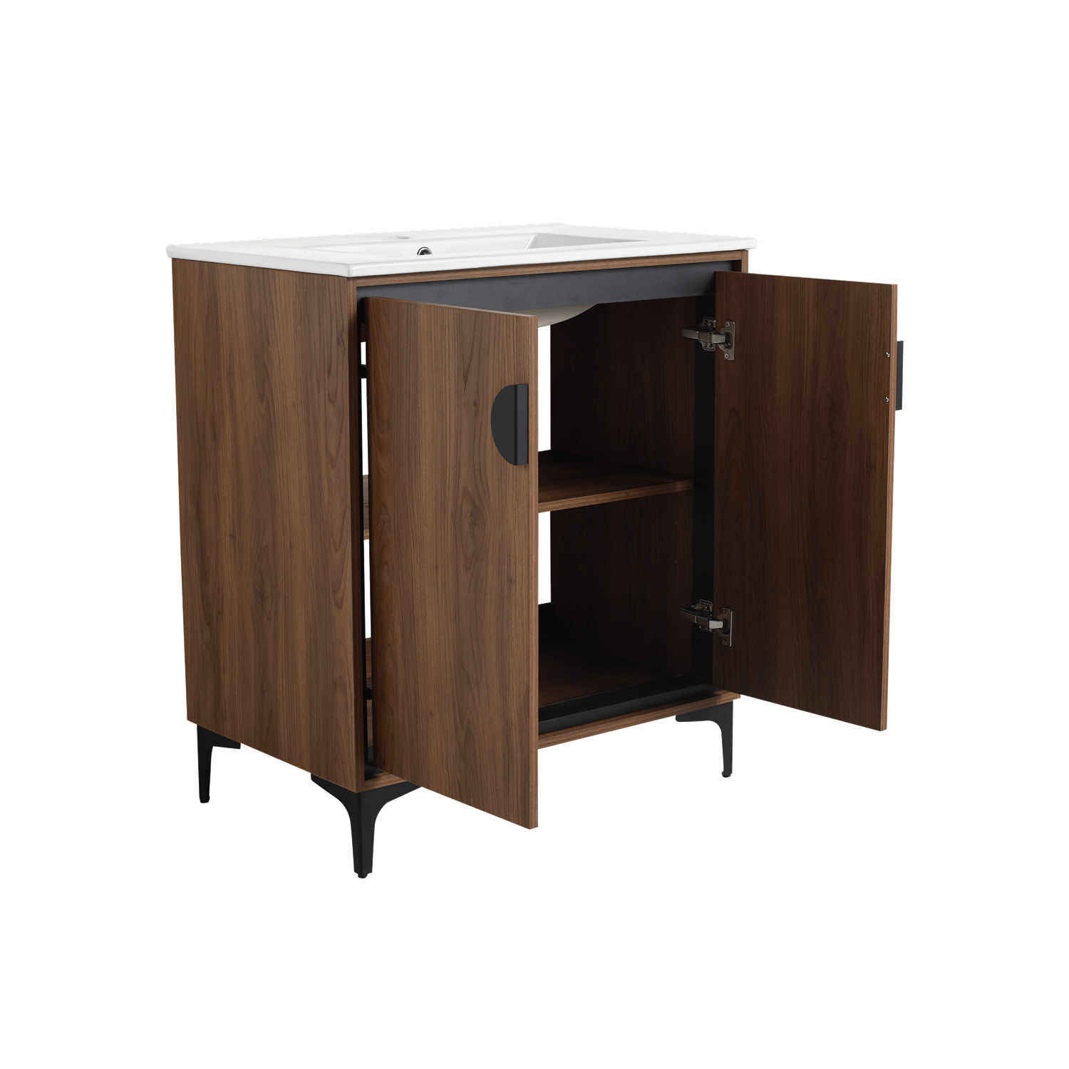 24″ 30″ Bathroom Vanity w/Sink, Freestanding Bath Vanity Storage Cabinet,2 Doors