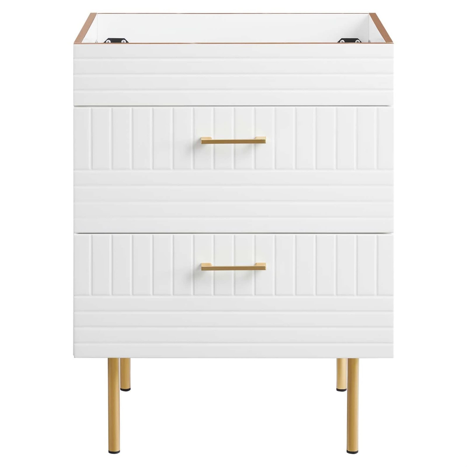 Modway Daybreak 23.5″ Particleboard MDF Wood and Metal Bathroom Vanity in White