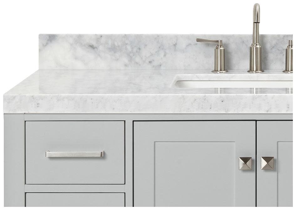 Ariel A048SCW5RVO Cambridge 48″ – White / Italian Carrara Marble Top / Brushed