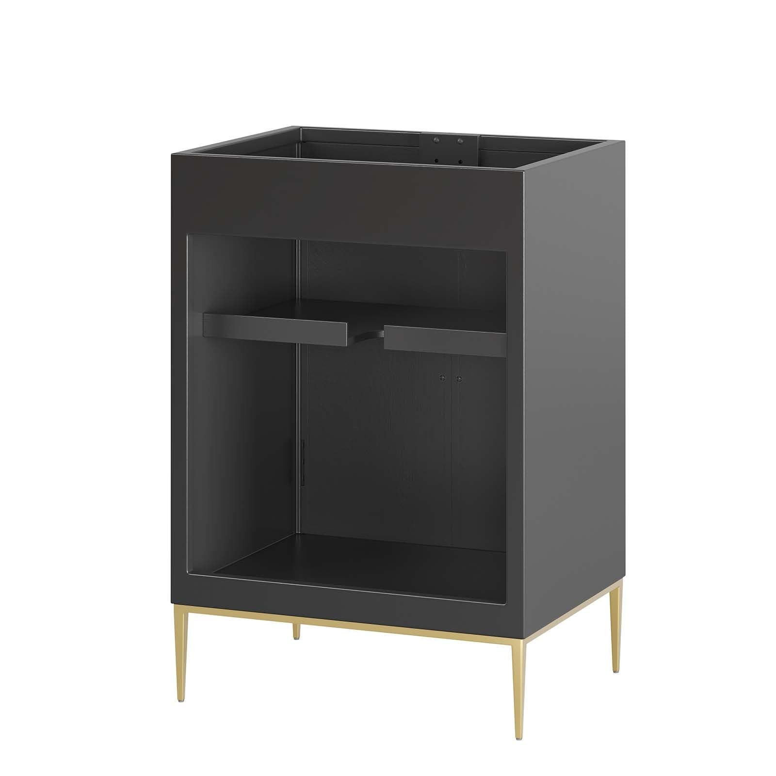 Modway Awaken 24″ Solid Wood and MDF Bathroom Vanity Cabinet in Black