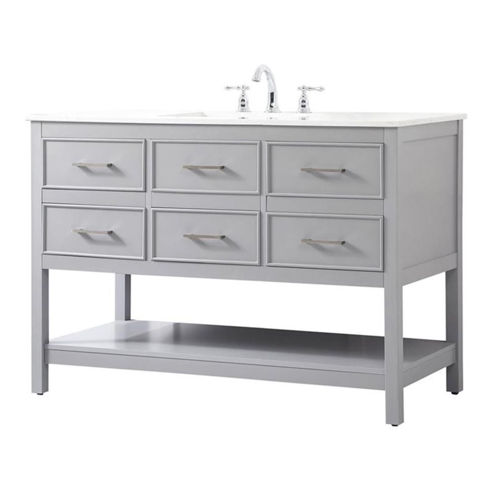 Elegant Decor Sinclaire 48″ Aluminum Alloy & MDF Single Bathroom Vanity in Gray
