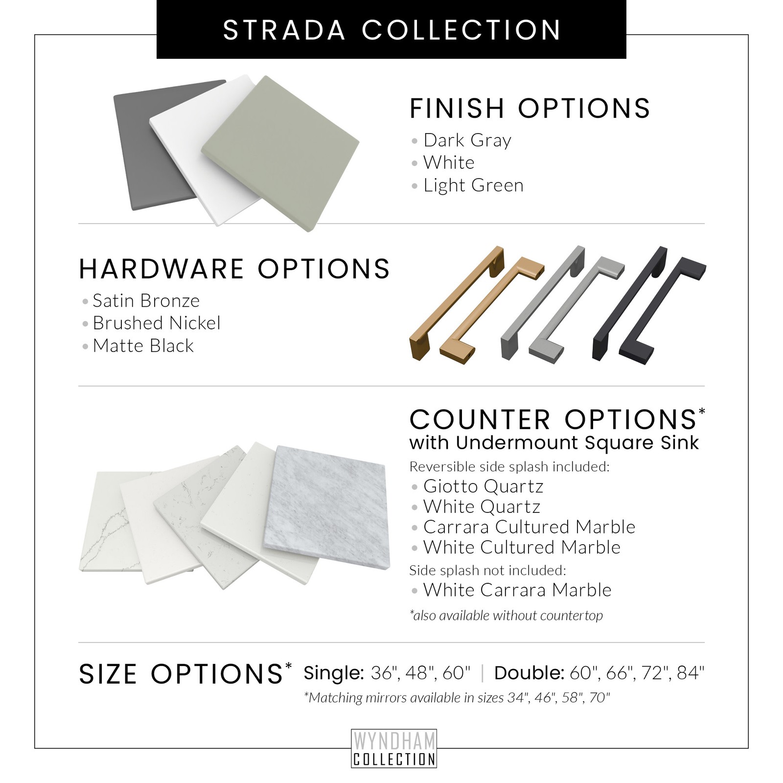 Wyndham Collection WCF414160S-NAT-UNSM58 Strada 60″ – Dark Gray / Brushed Nickel