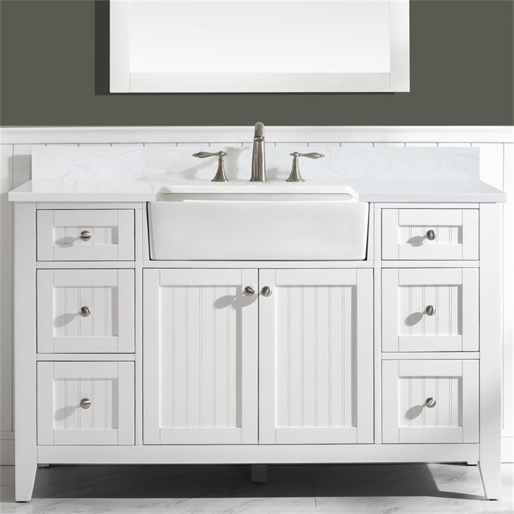 Design Element Burbank 54″ Single Vanity in White