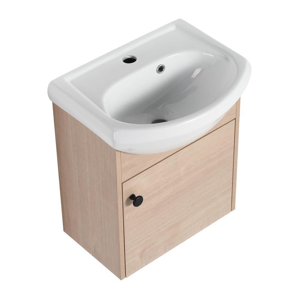 High Quality Small Size 18 Inch Vanity With Ceramic Sink Wall Mounting New Style