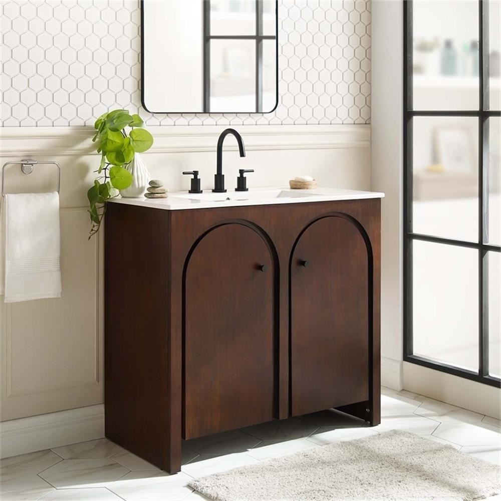 Appia 36″ Bathroom Vanity in Walnut White