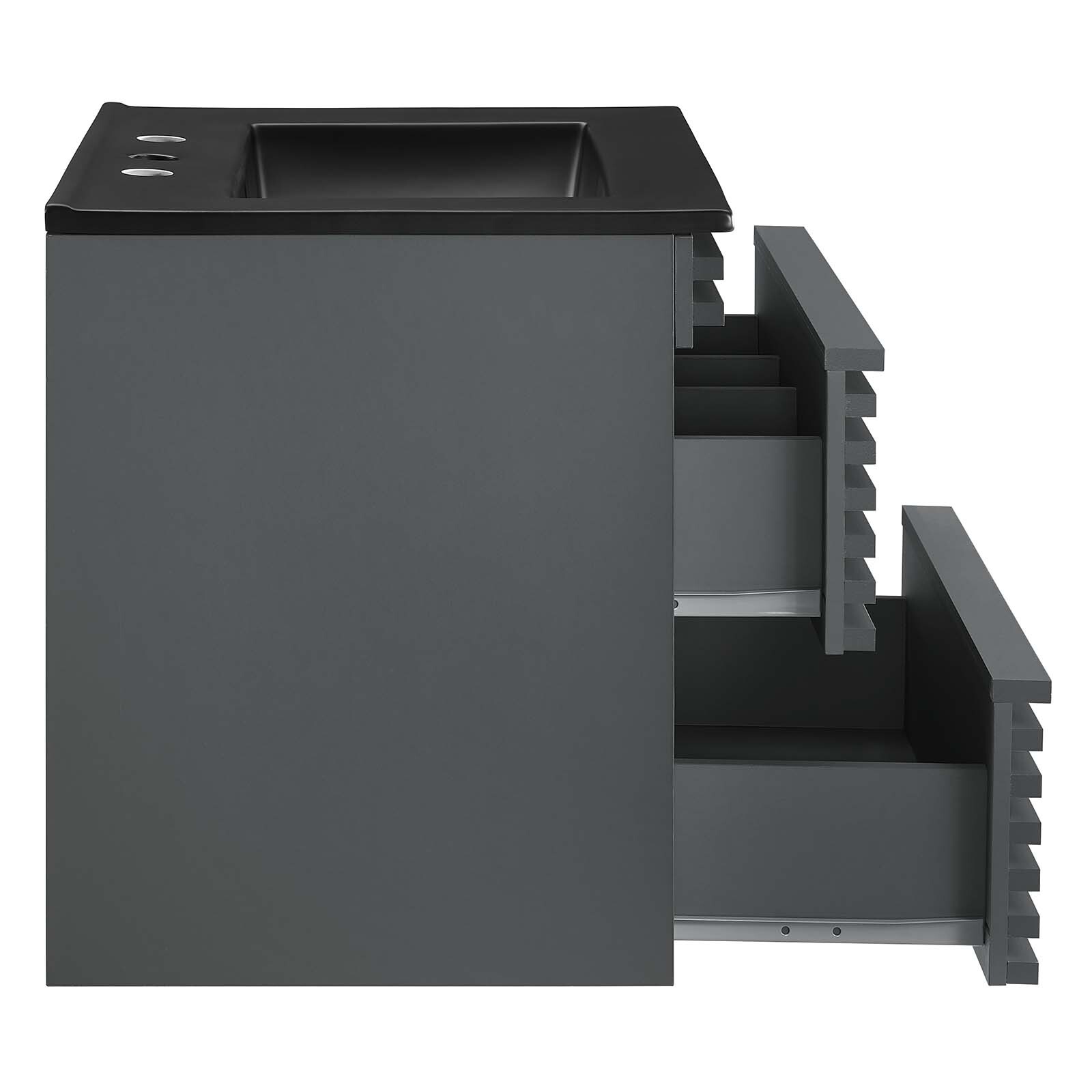 Modway Render 24″ Wall-Mount Bathroom Vanity in Gray Black