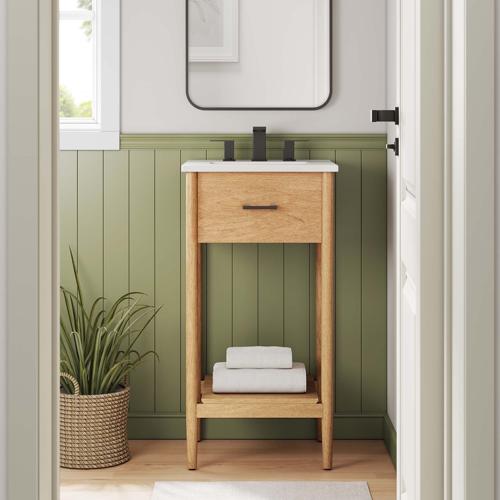 Zaire 18″ Bathroom Vanity in Natural White