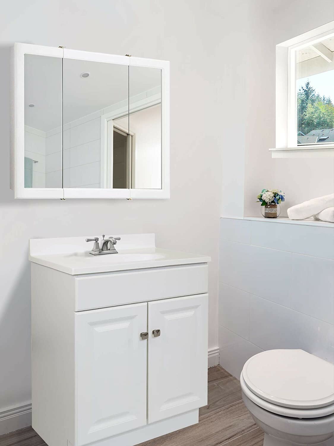 Design House 551051 25 in. Cultured Marble Vanity Top in White on White