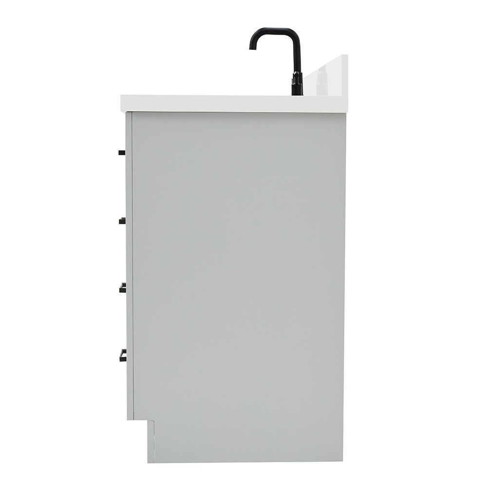 Ariel T055SWQOVO Hepburn 55″ – Black / Pure White Quartz Top / Satin Brass