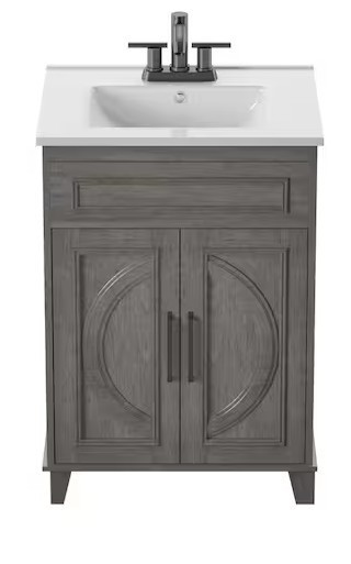 24 inch bath vanity with top and basin