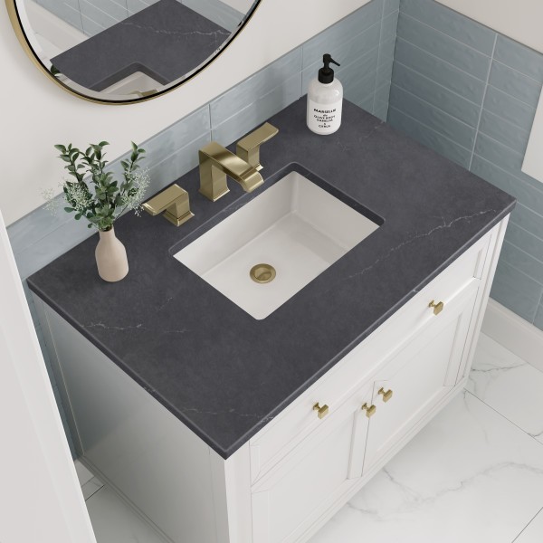 36″ James Martin Chicago 503-V36-GW-3CSP Vanity Cabinet Charcoal Soapstone Top