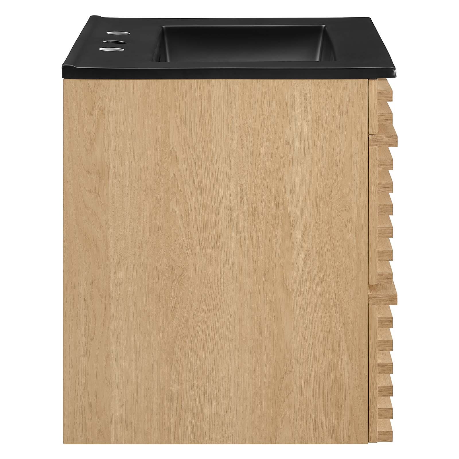 Modway Render 24″ Wall-Mount Bathroom Vanity in Oak Black