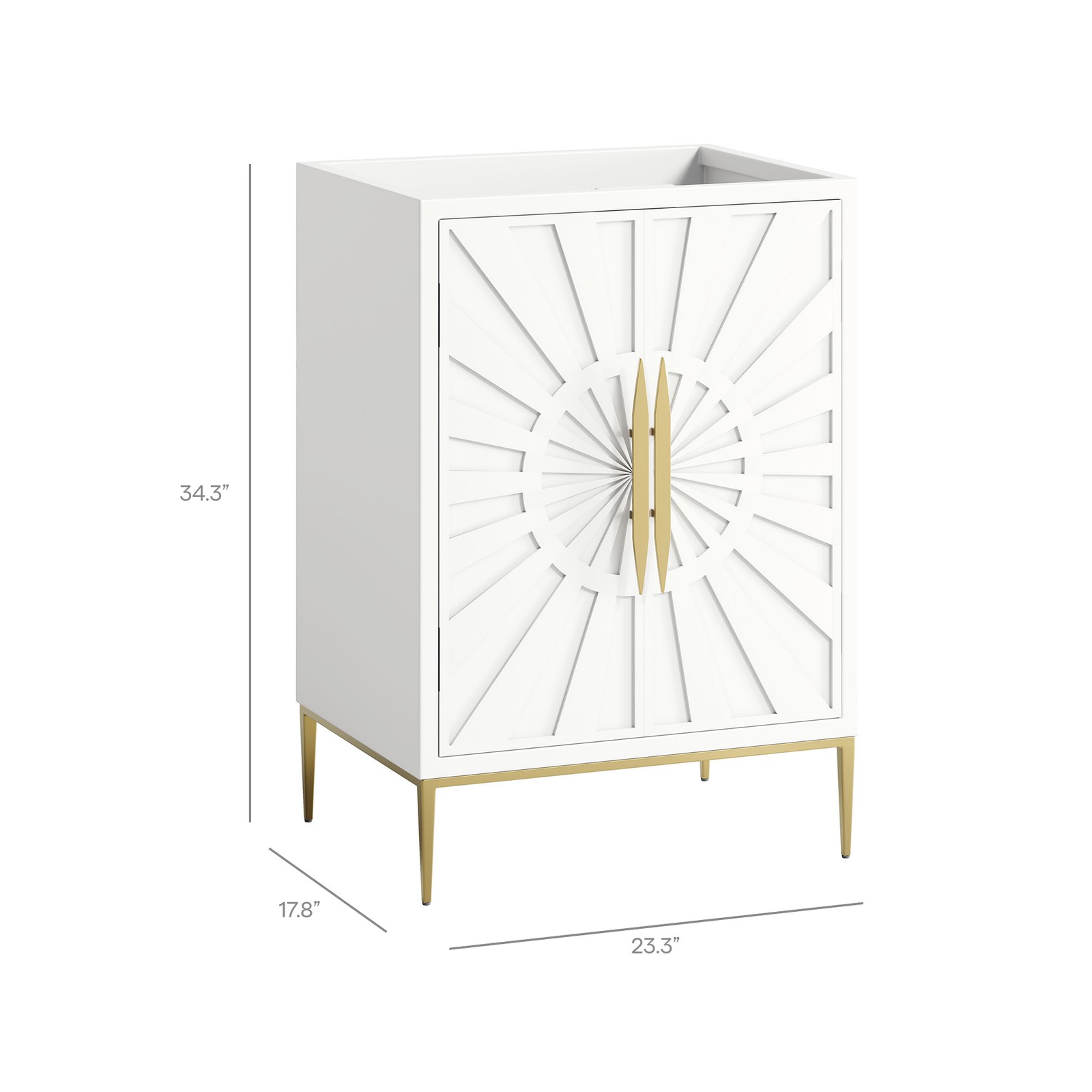Modway Awaken 24″ Bathroom Vanity Cabinet in White – Sink Basin Not Included