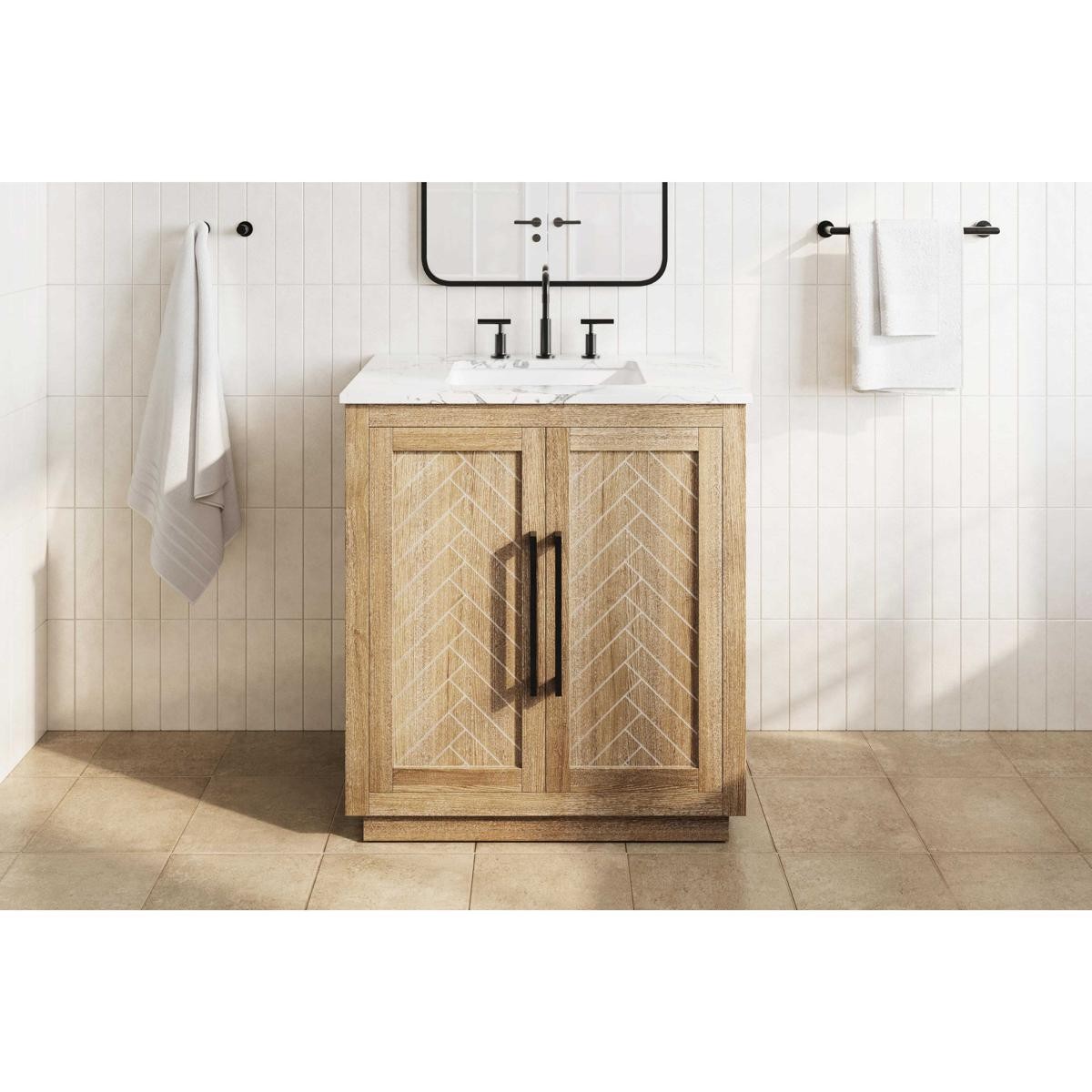 Elegant Lighting VF29030LO Chase 30 X 34 inch Linen Oak Bathroom Vanity Cabinet