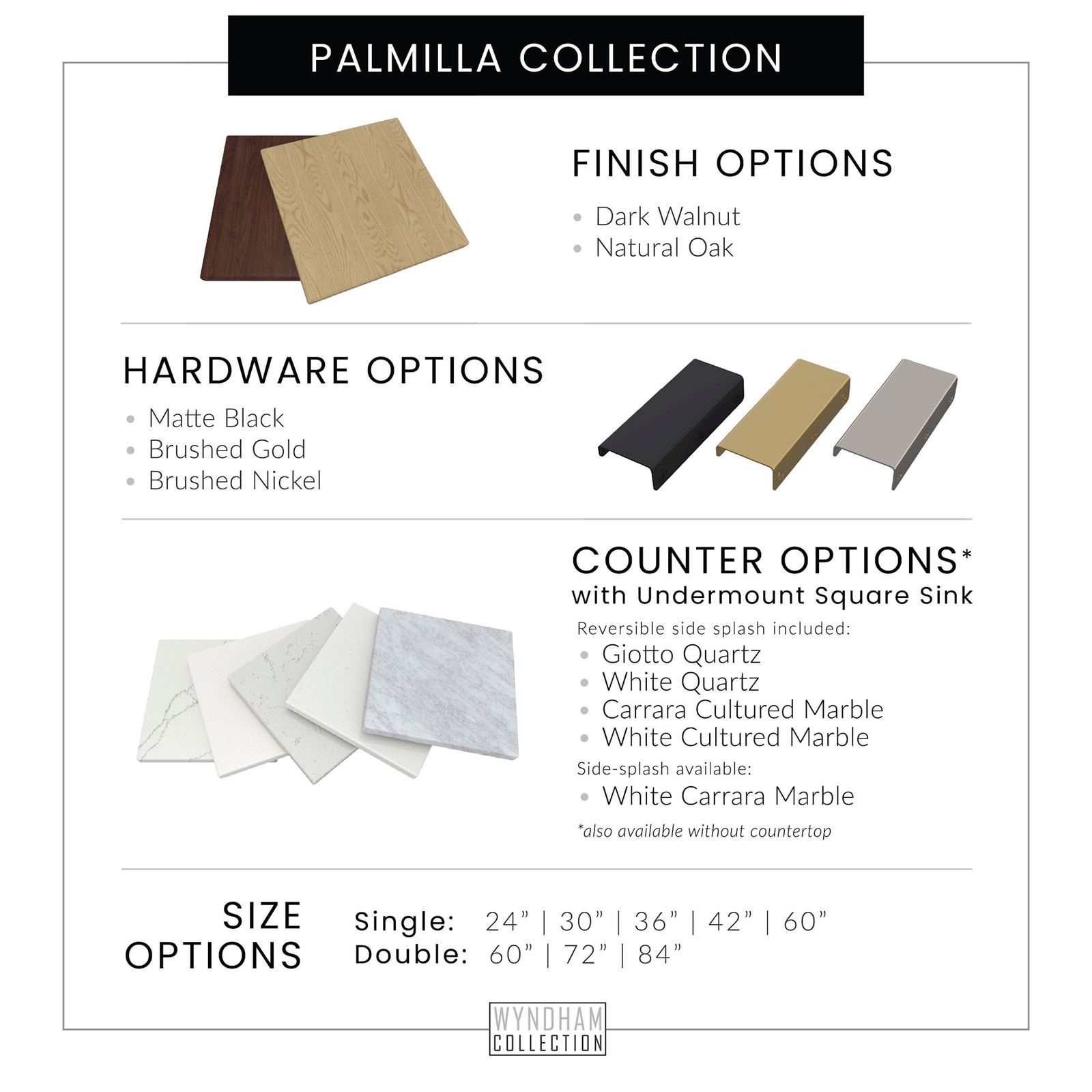 Wyndham Collection WCF9191-42S-VCA-UNSMXX Palmilla 42″ – Natural Oak / Carrara