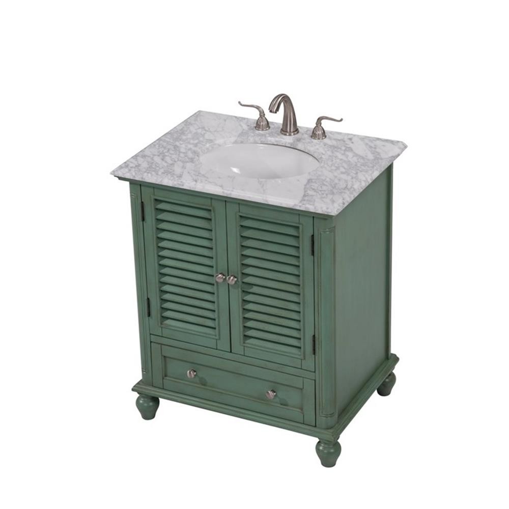 Elegant Decor Rhodes 30″ Wood Single Bathroom Vanity in Vintage Mint Green