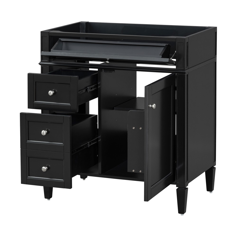 Vanity with no sink Two drawers One pull-out drawer