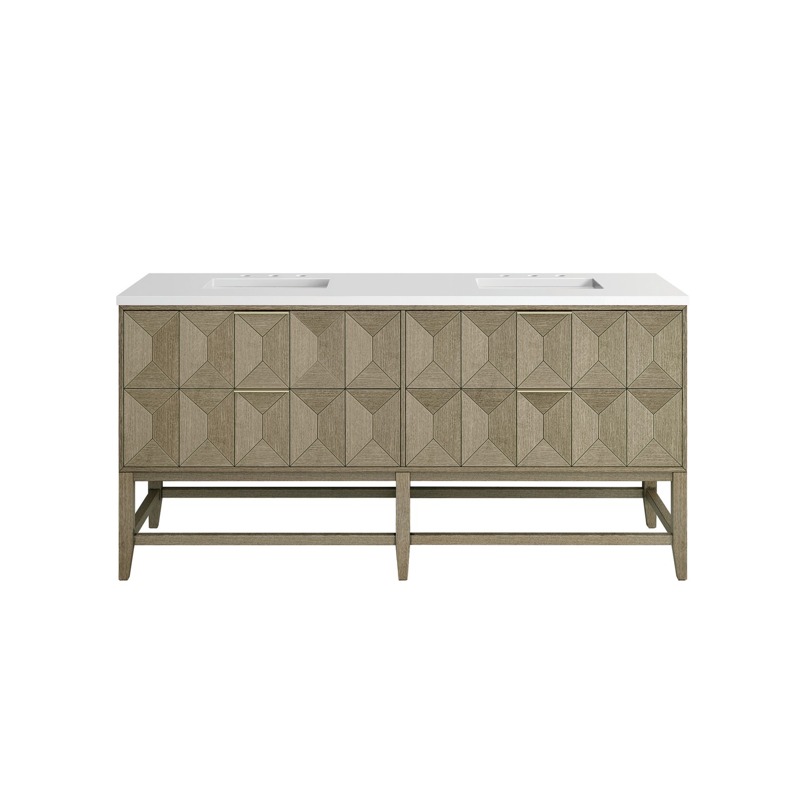 James Martin Vanities D100-V72-3WZ Emmeline 72″ – Pebble Oak / White Zeus