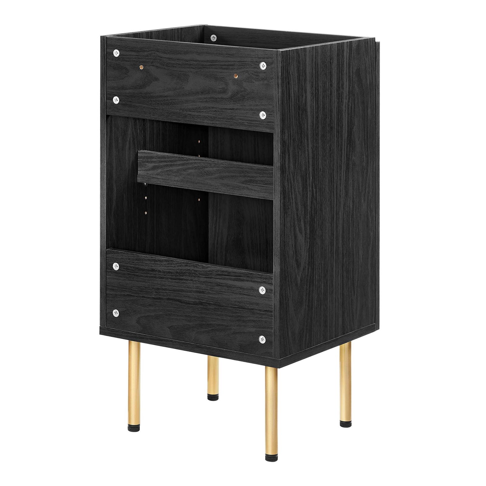 Modway Chaucer 18” Bathroom Vanity Cabinet in Black (Sink Basin Not Included)