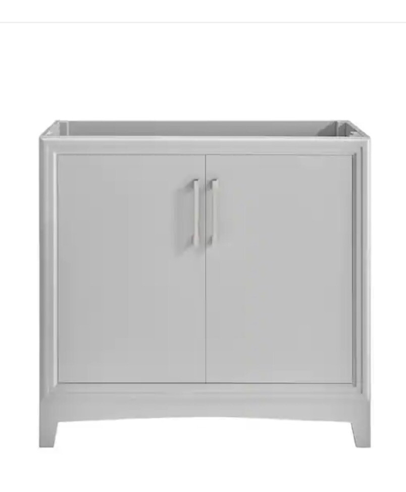 Glacier Bay Bath Vanity 36″W x 21.5″D x 34″H Cabinet Only MDF In Light Gray