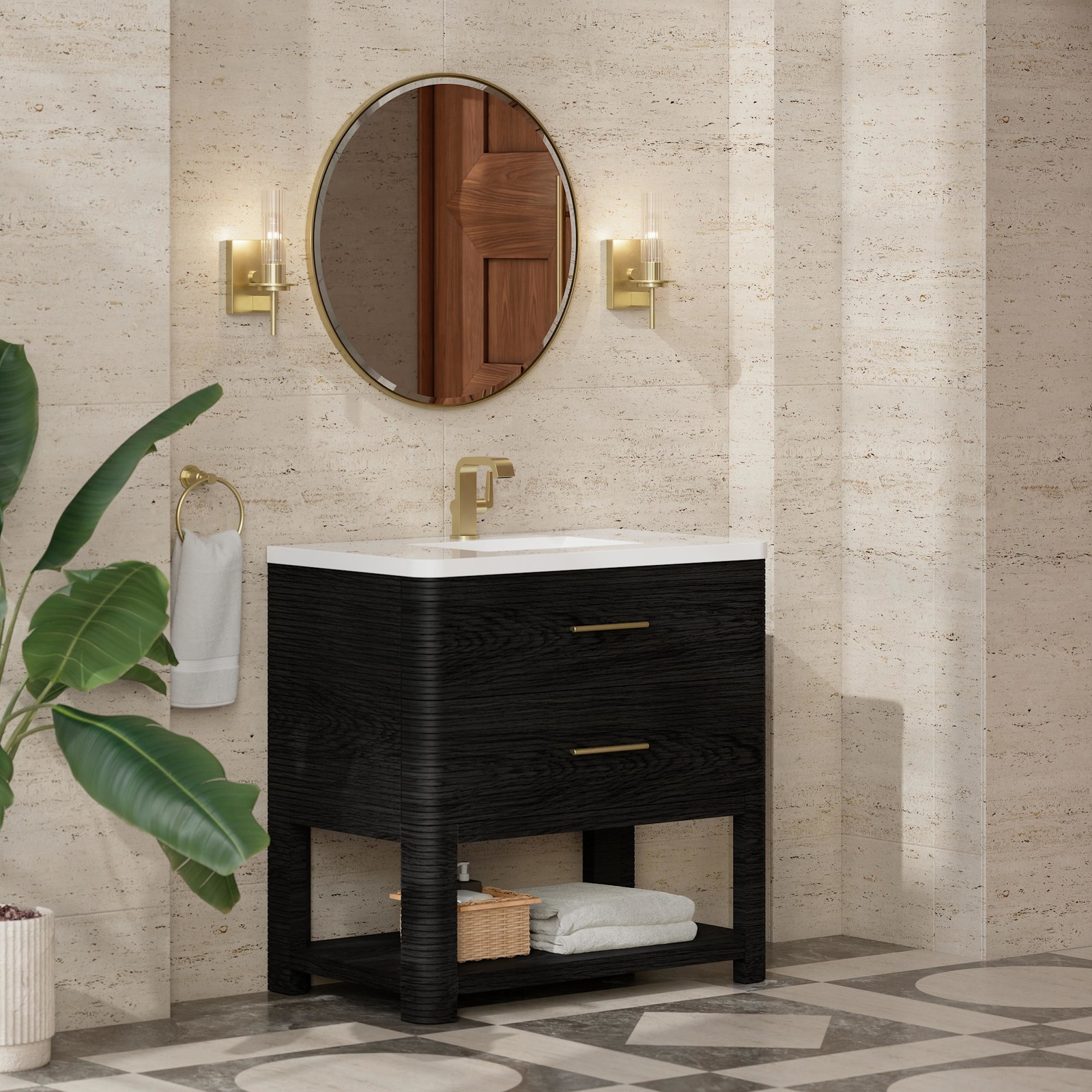 James Martin Vanities D704-V36-3WZ Lucian 36″ – Carbon Oak