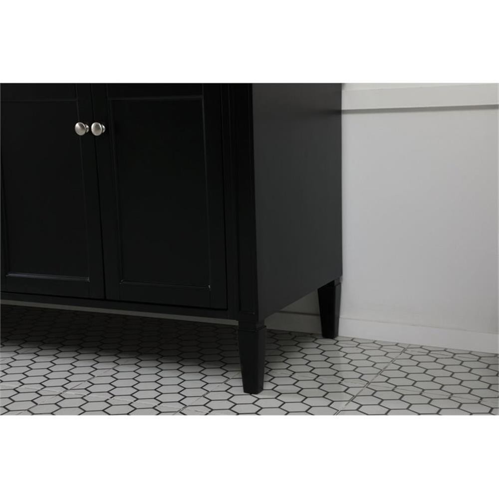Elegant Decor Park Avenue 72″ Metal MDF Marble Double Bathroom Vanity in Black