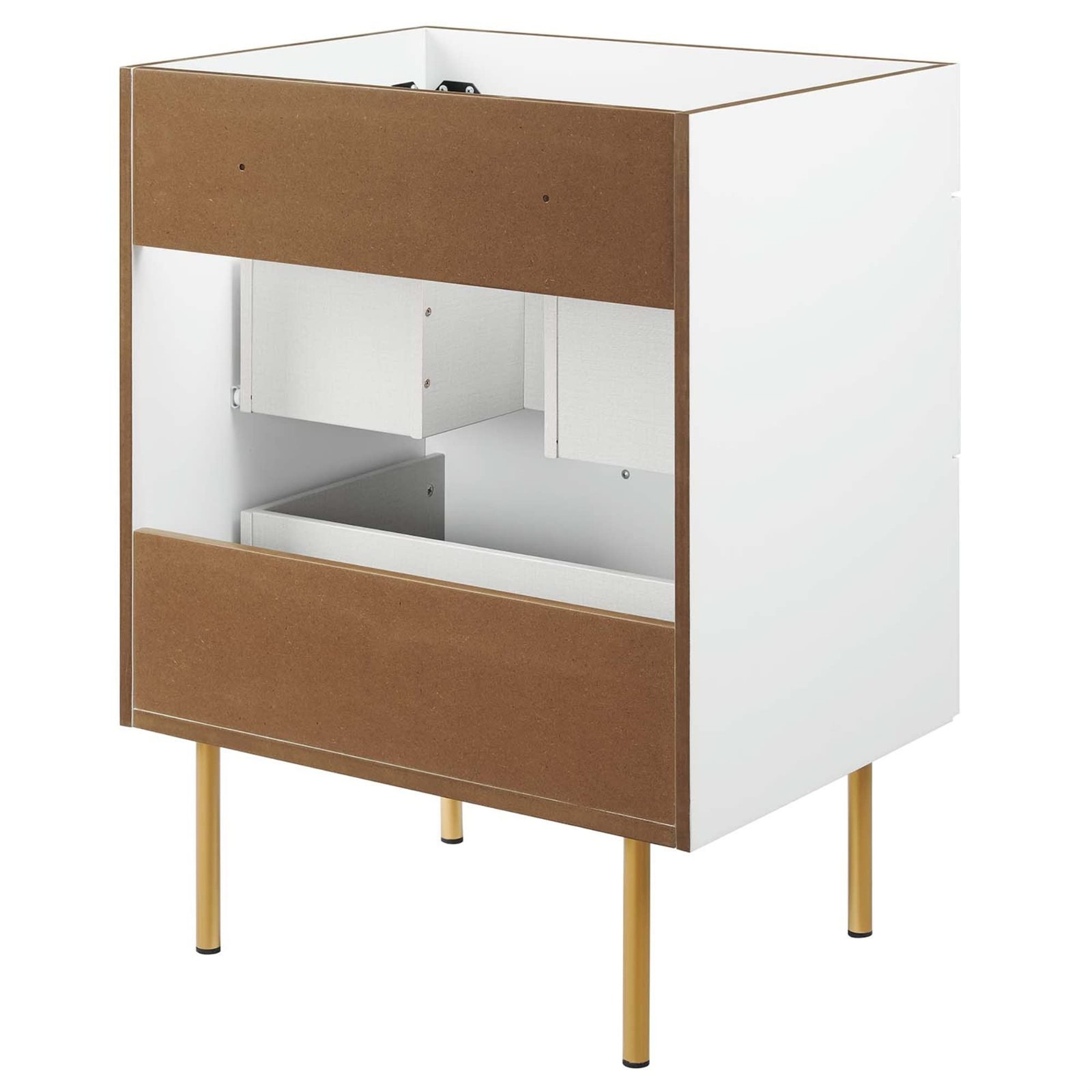 Modway Daybreak 23.5″ Particleboard MDF Wood and Metal Bathroom Vanity in White