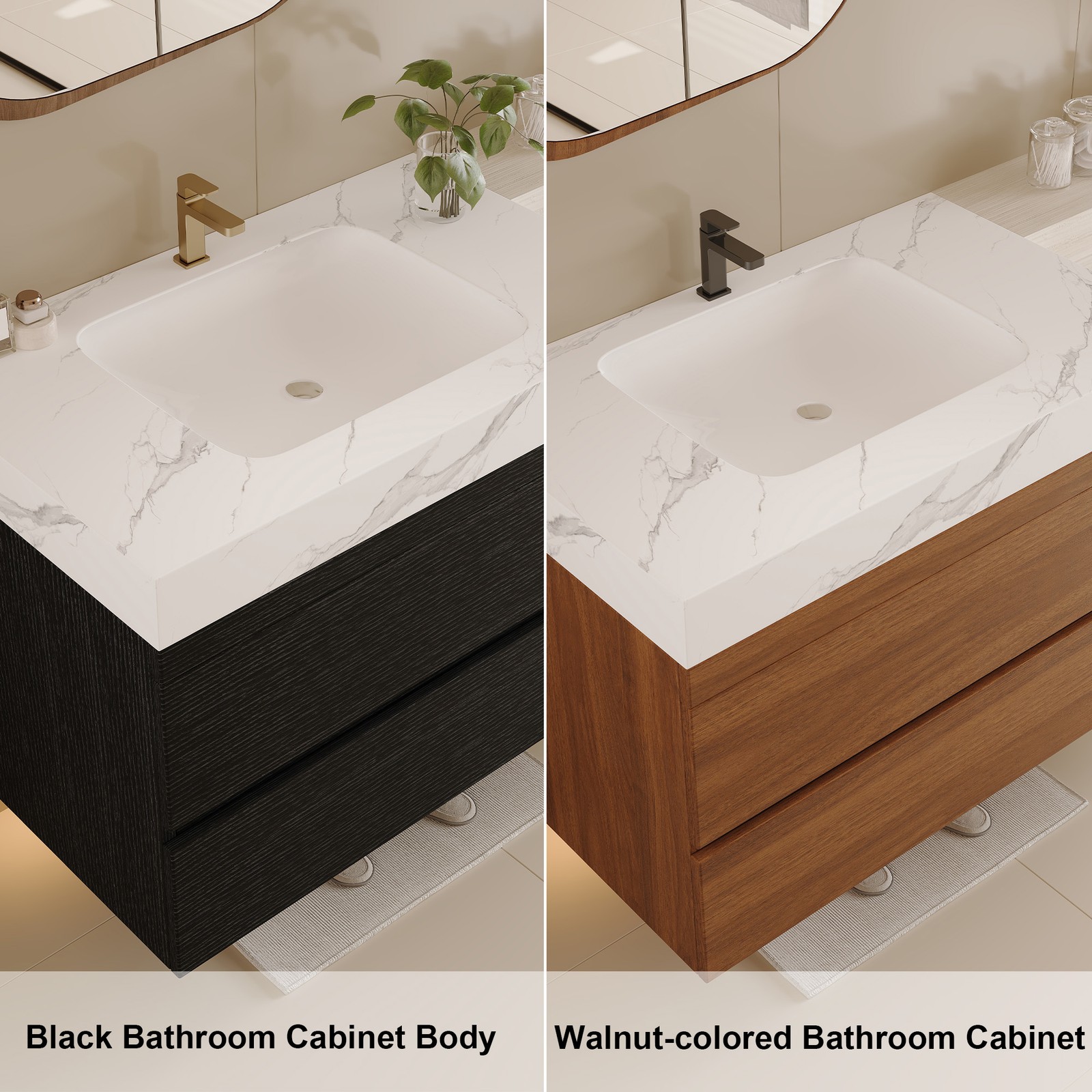 29.9″ Floating Bathroom Vanity with Sink, Wall-Mounted for Small Bathrooms