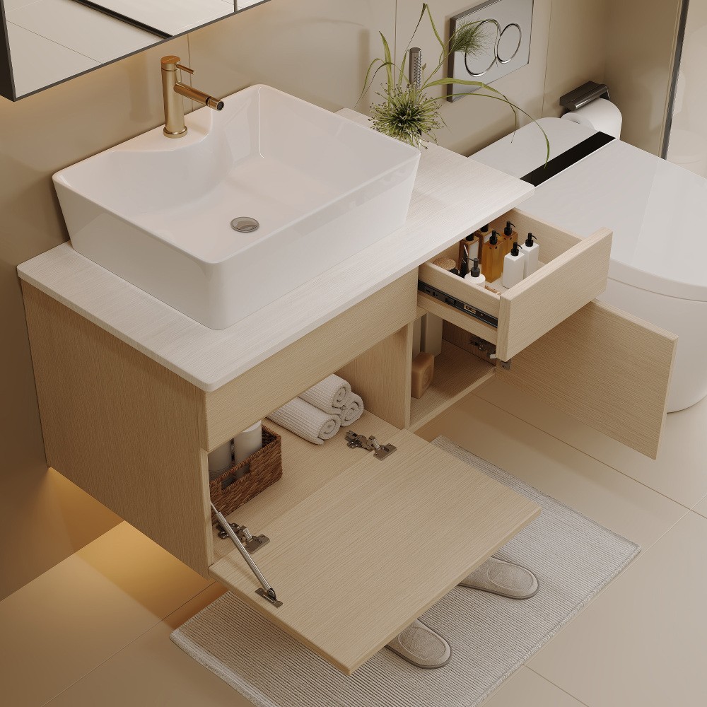 31.5 Inches Floating Single Small Bathroom Vanity with Sink