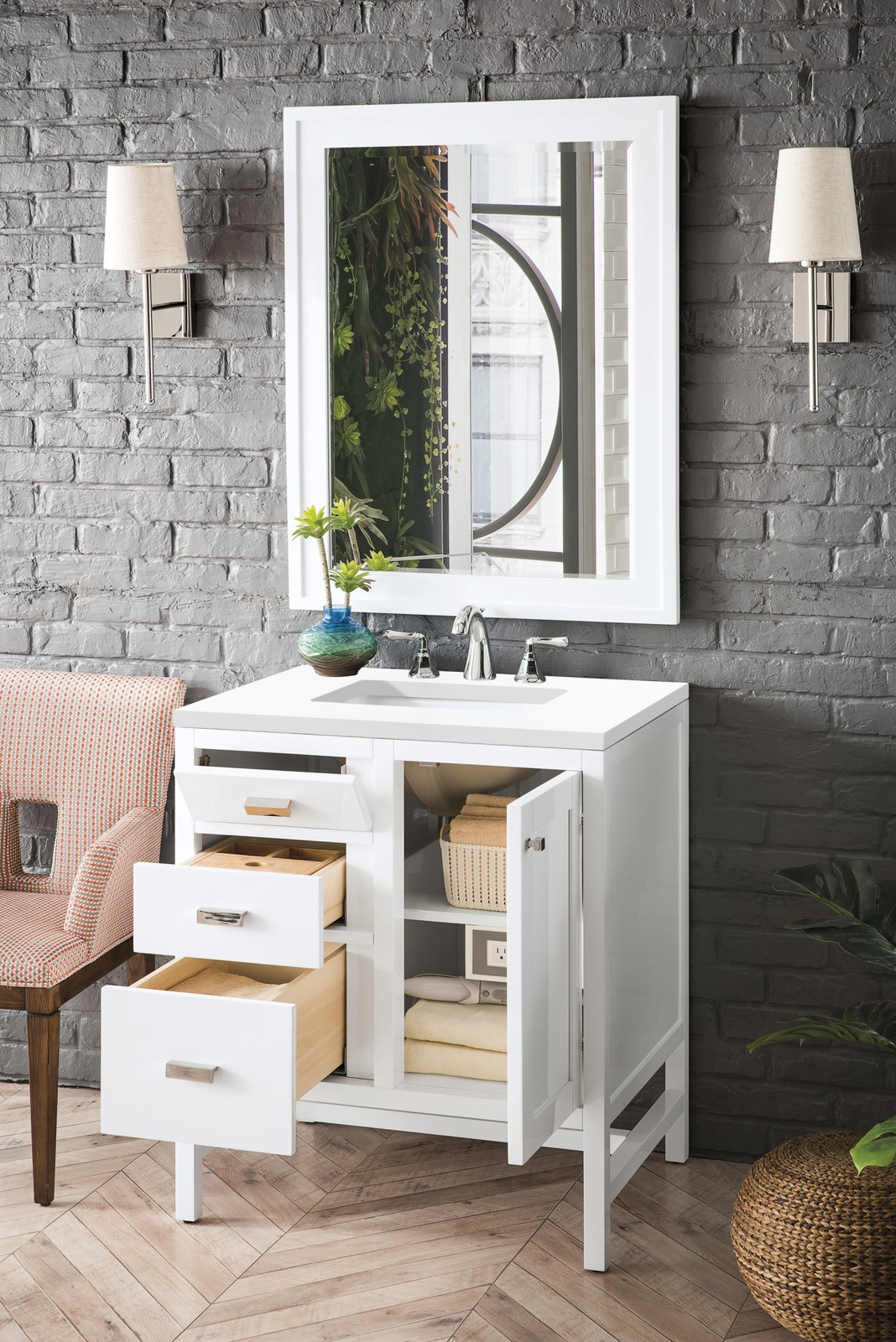 James Martin Vanities E444-V30-3WZ Addison 30″ – White