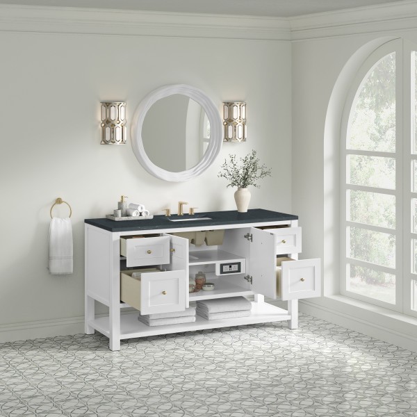 60″ James Martin Breckenridge 330-V60S-BW-3CSP Vanity Cabinet Charcoal QuartzTop