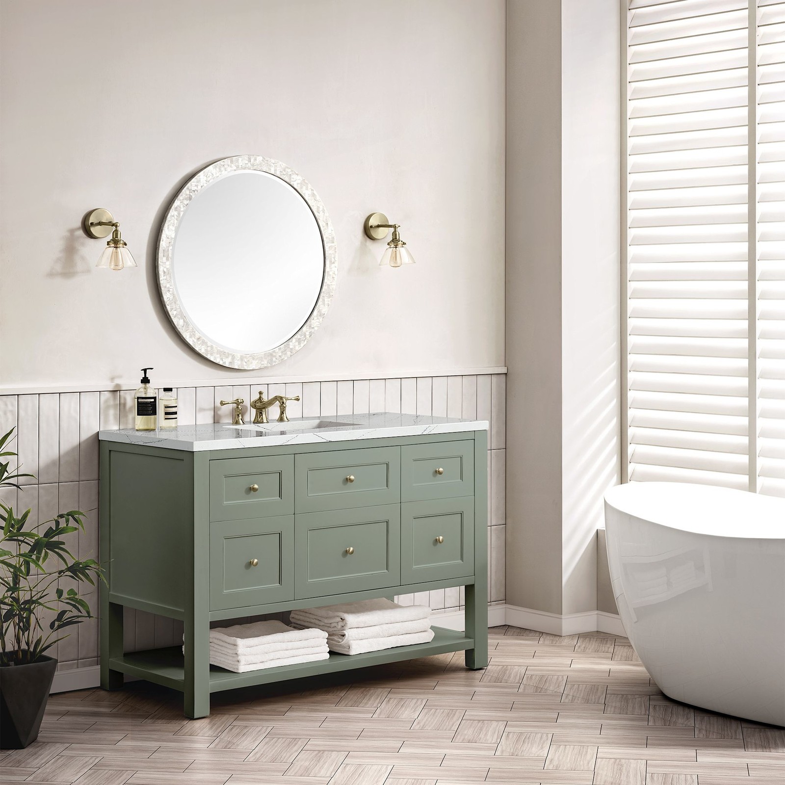 James Martin Vanities 330-V48-FENC Breckenridge 48″ – Light Natural Oak