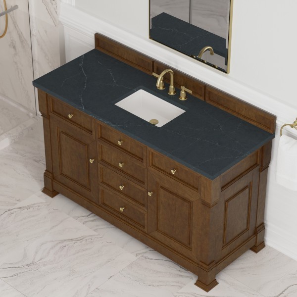 60″ James Martin Brookfield 547-V60S-HNO-3CSP Vanity Cabinet Charcoal Top