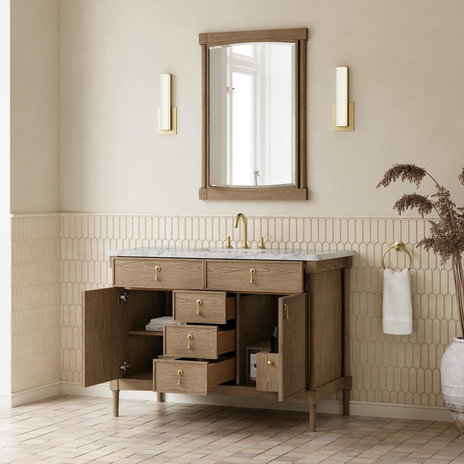 James Martin Vanities D680-V48-3CAR Kinnsden 48″ – Sable Oak