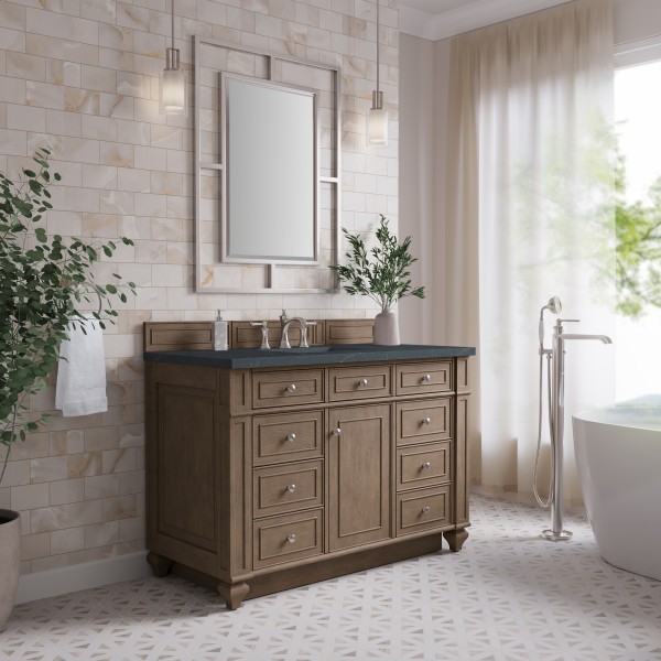 48″ James Martin Bristol 157-V48-WW-3CSP Vanity Cabinet Charcoal Soapstone Top