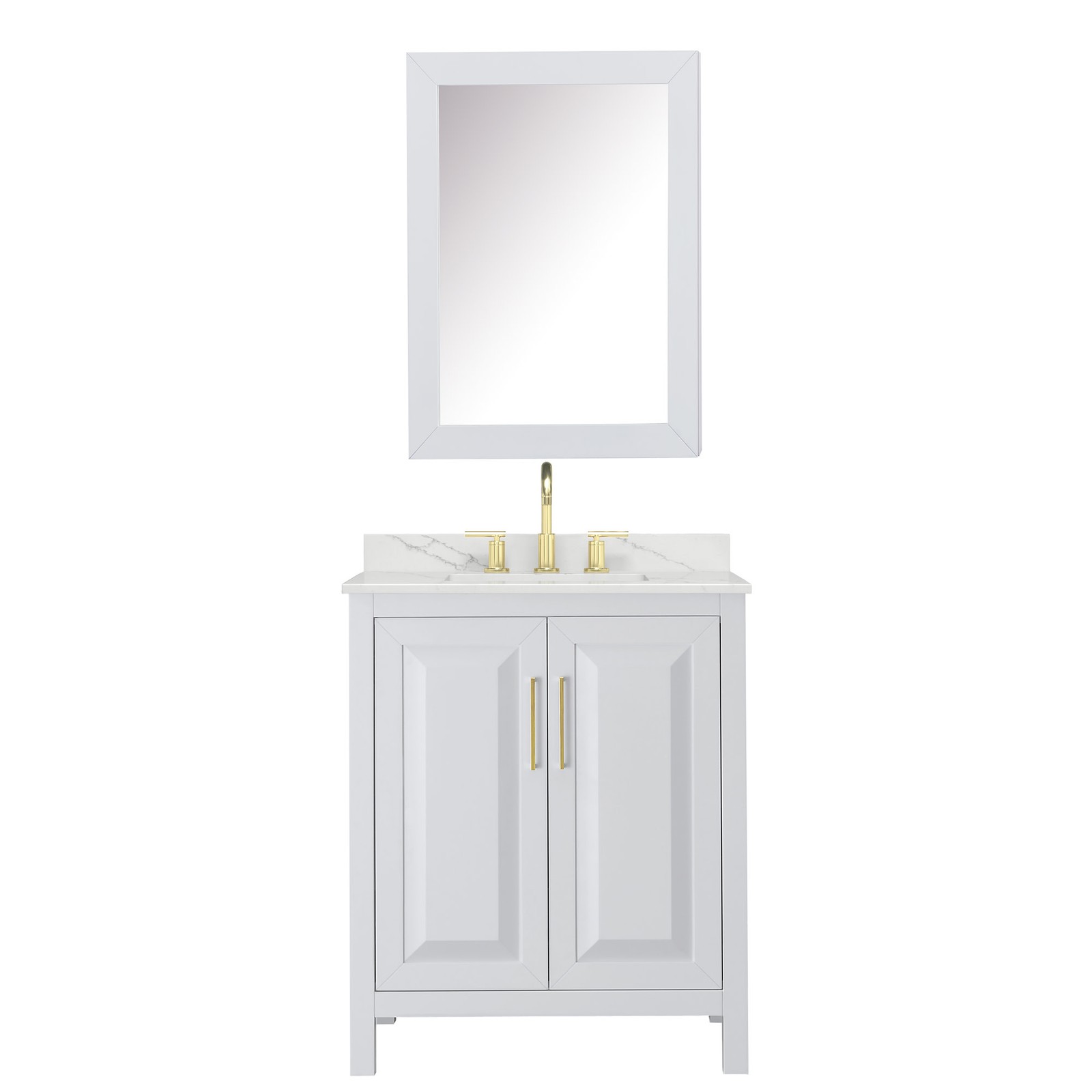 Wyndham Collection WCV252530S-QTZ-US3MED Daria 30″ – Dark Blue / Giotto Quartz
