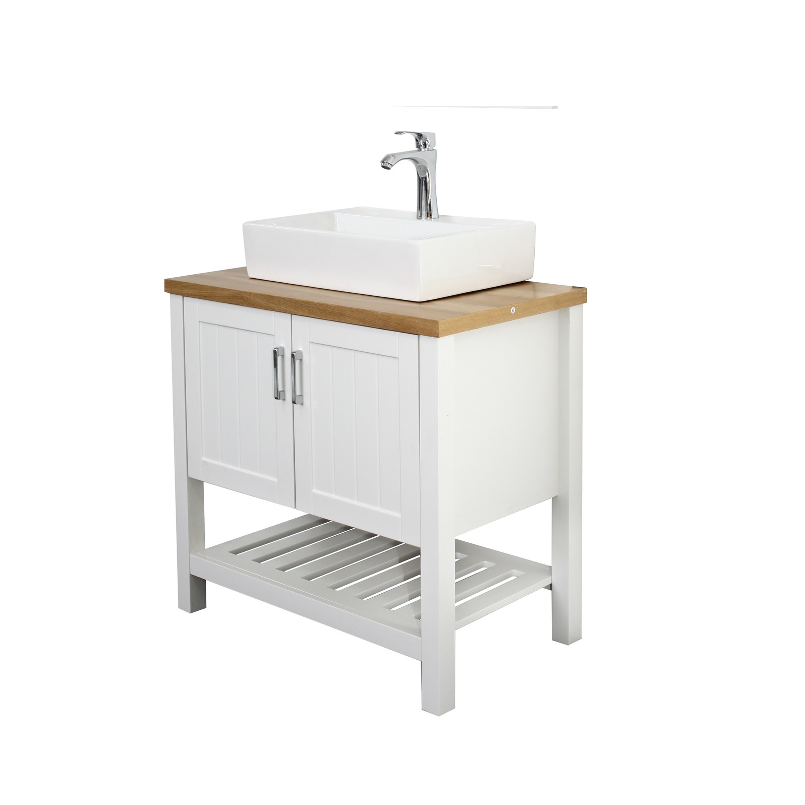 32″ Bathroom Vanity with Sink,Bathroom Vanity Cabinet with Doors and Open Shelf