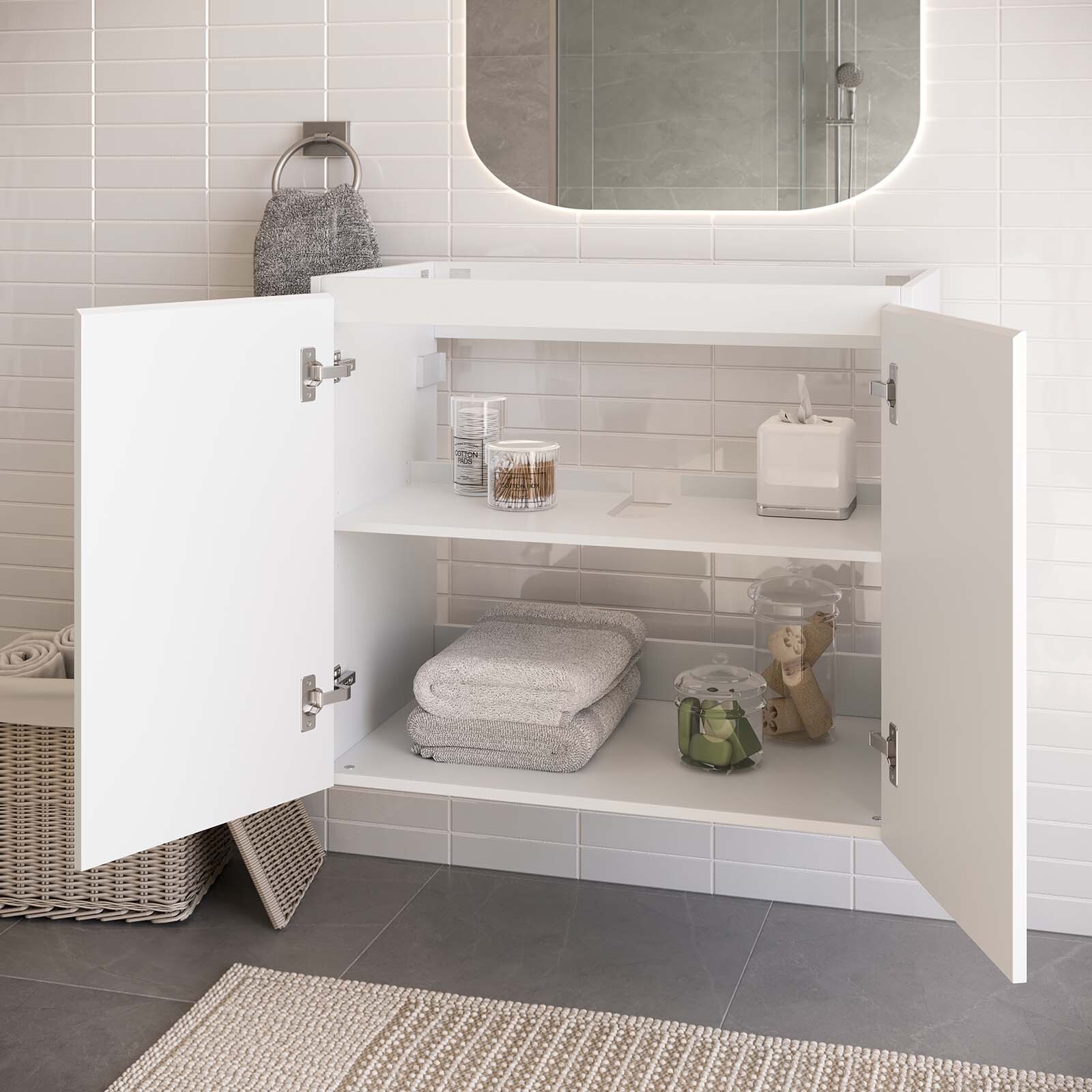 Modway Vitality 30″ Wall-Mount Bathroom Vanity in White