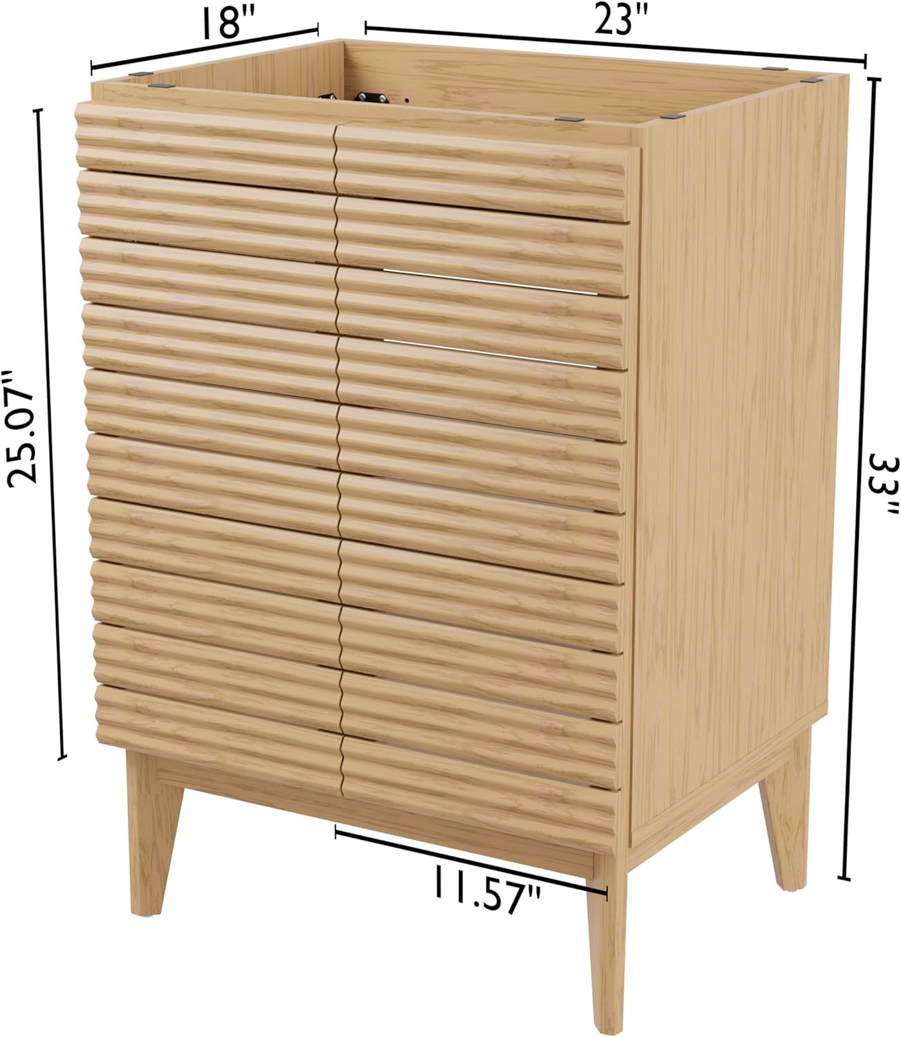 Modern Farmhouse 24″ Oak Bath Vanity Cabinet with 2 Shelves – No Sink Included