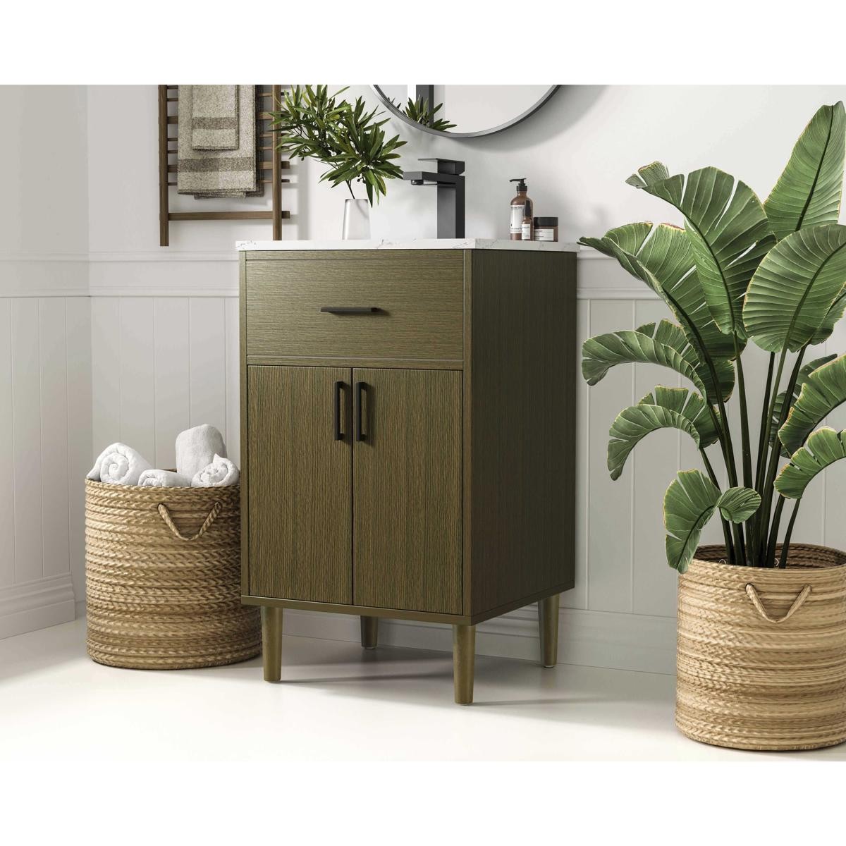 Elegant Lighting VF25020MCB Chandler Vanity Chestnut Brown