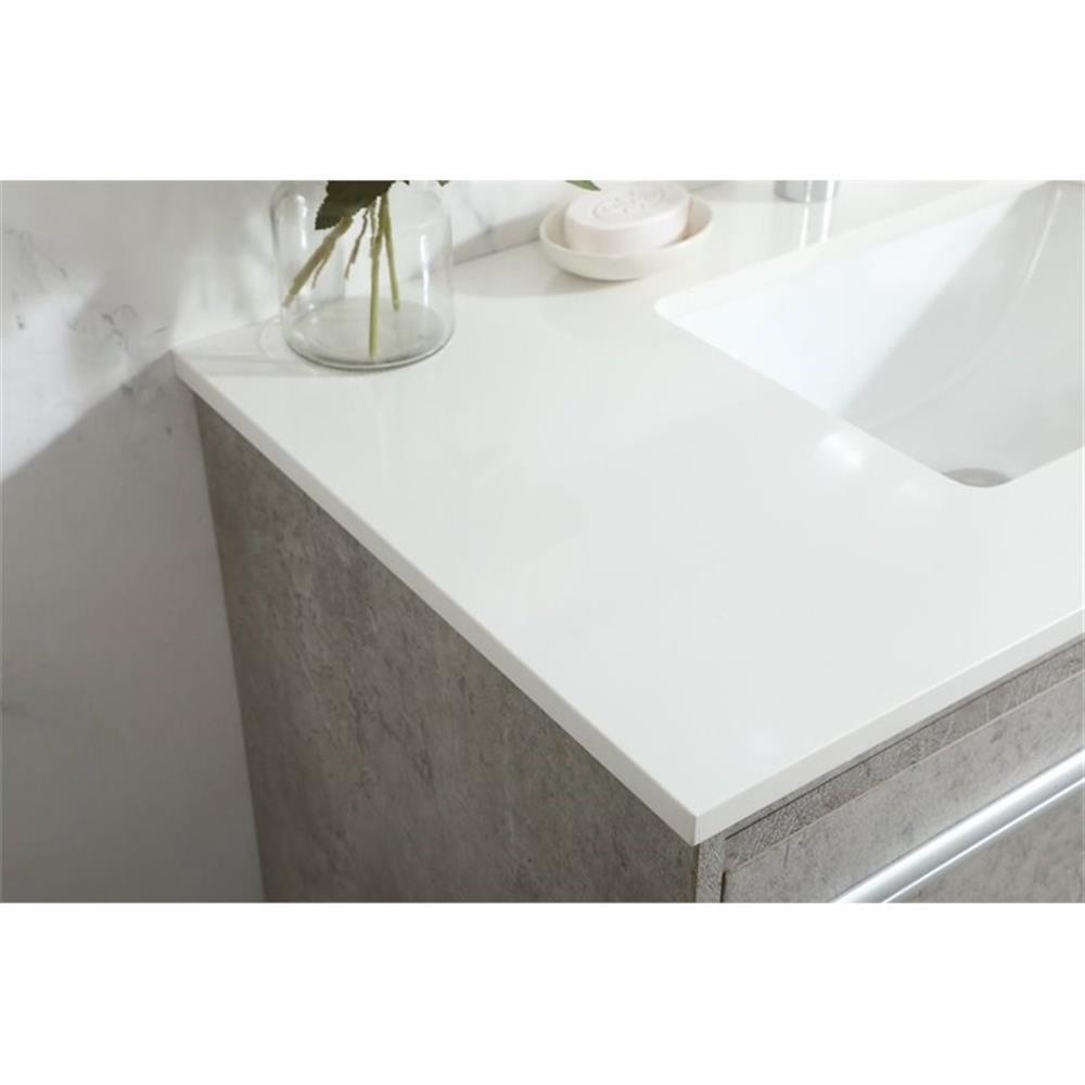 Elegant Decor Penn 36″ Aluminum Alloy MDF Single Bathroom Vanity in Gray