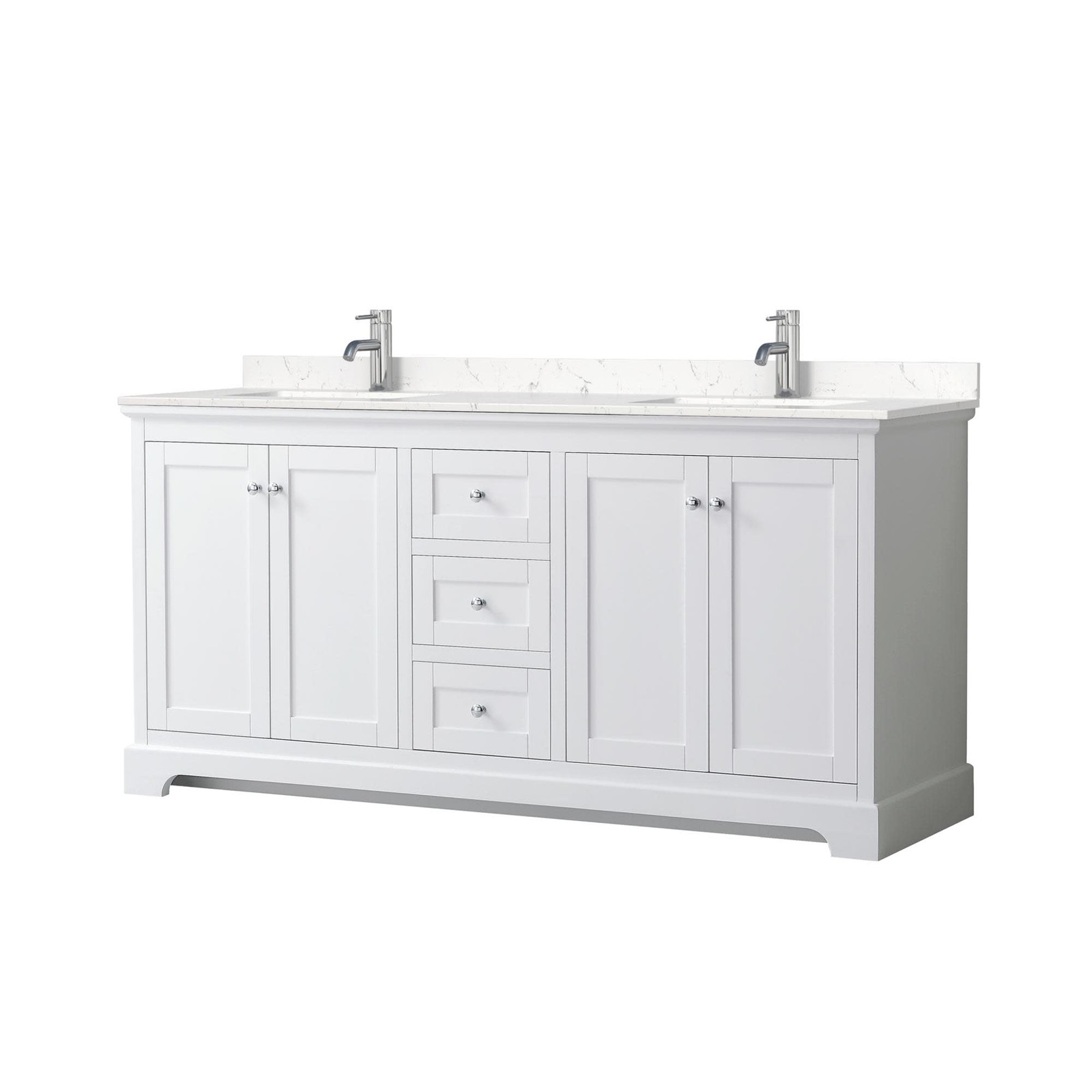 Wyndham Collection WCV232372D-VCA-MXX Avery 72″ – White / Carrara Cultured