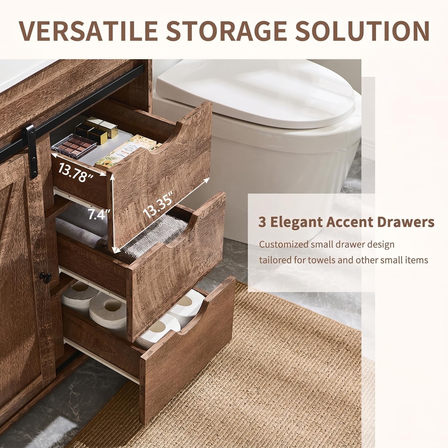 30″ Farmhouse Bathroom Vanity with Ceramic Sink Combo Freestanding Modern