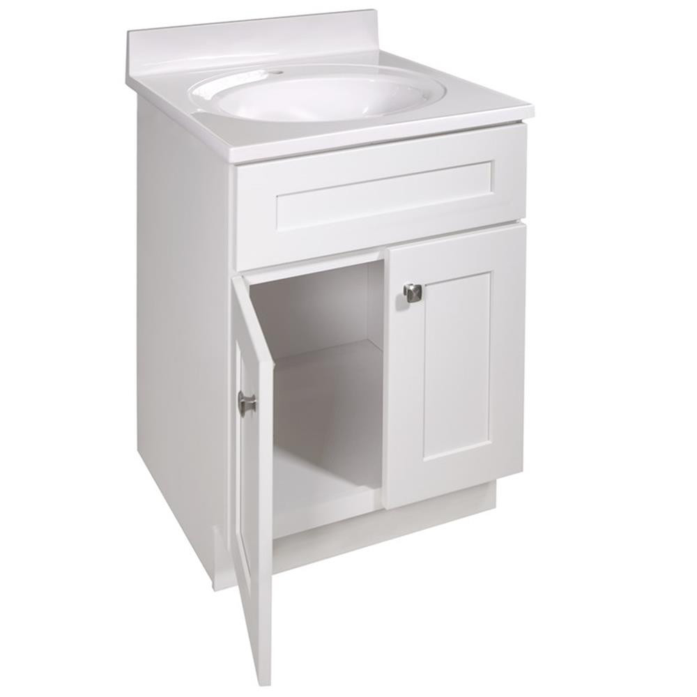 Brookings 25′ Bathroom Vanity w/Marble Top Assembled Sherwin Williams in White