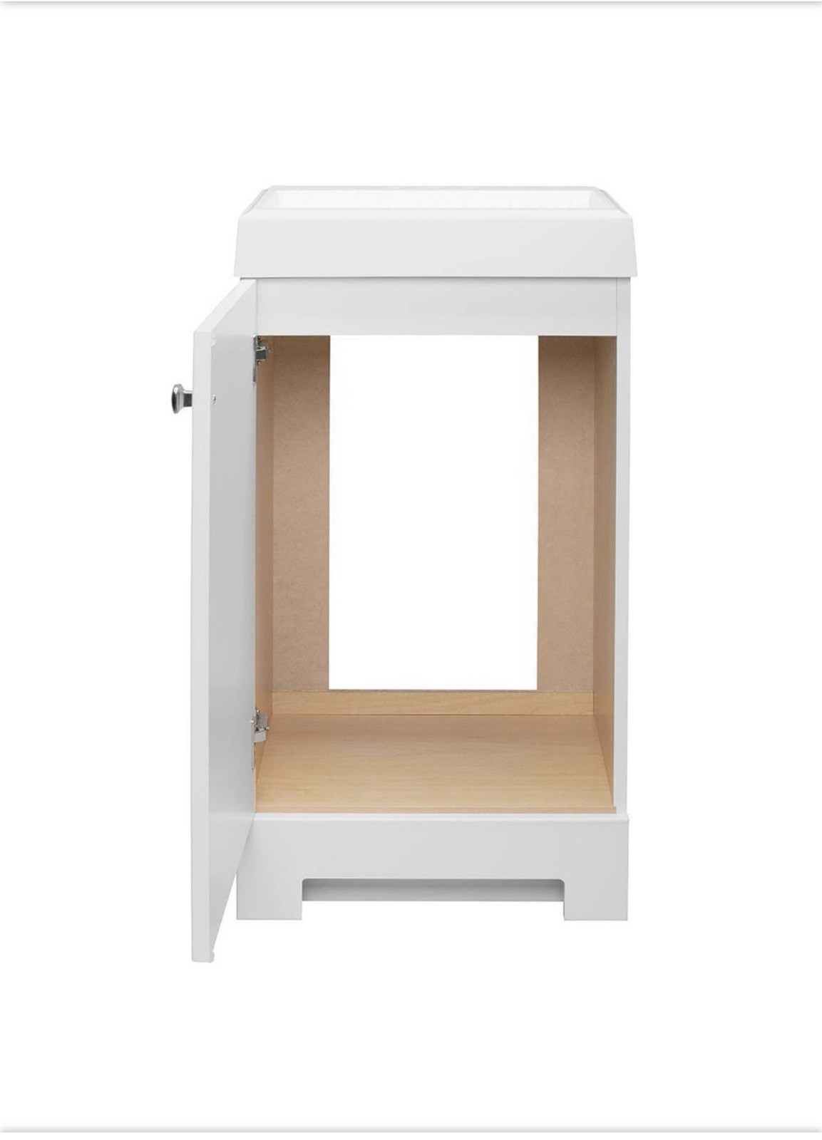 White Freestanding Bathroom Vanity with Integrated Sink, Single Door, 18.50×16.…