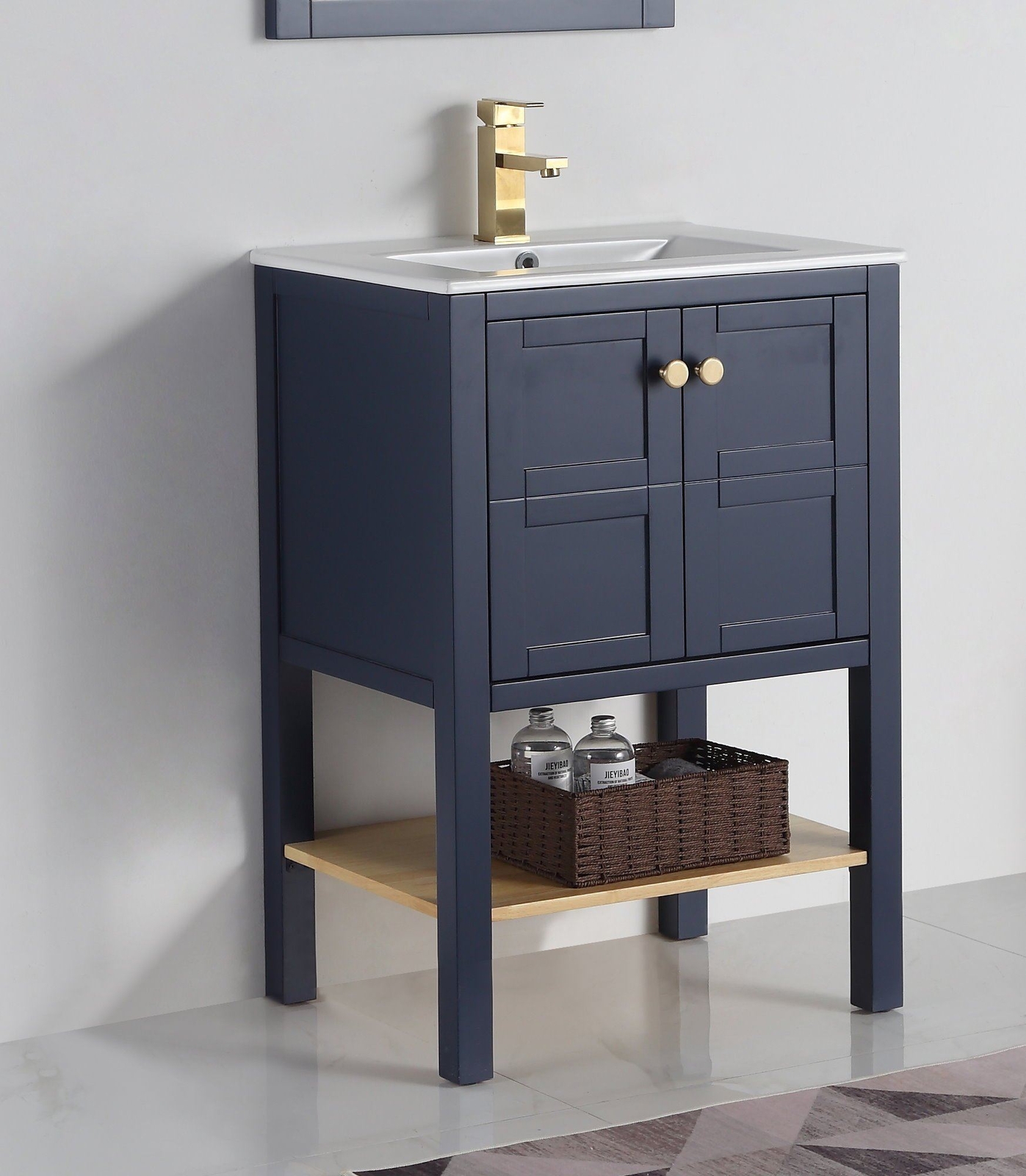 24 inch Arola Small Slim Narrow Navy Blue Bathroom Vanity – CL-208NB-24