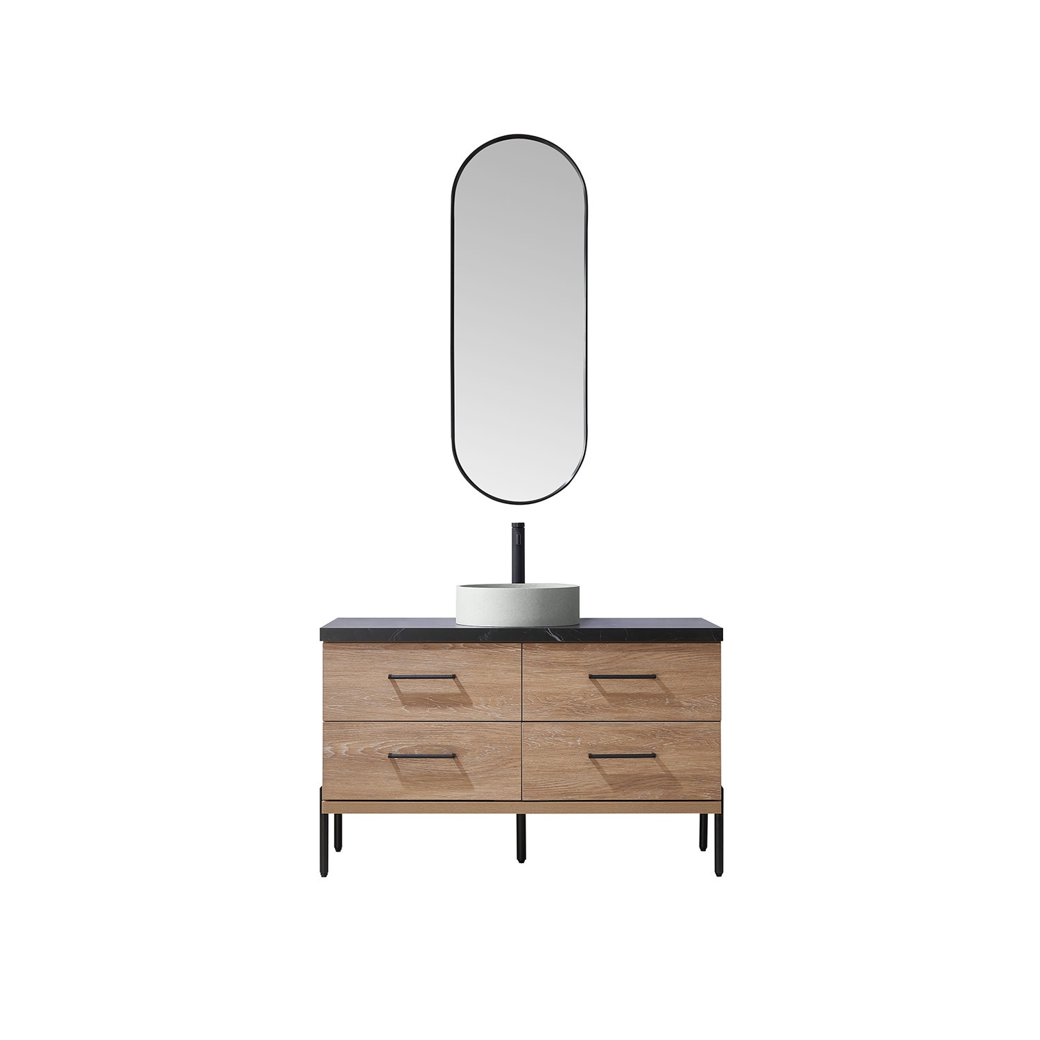 Miseno MV-705148C Trento 48″ – North American Oak / Black