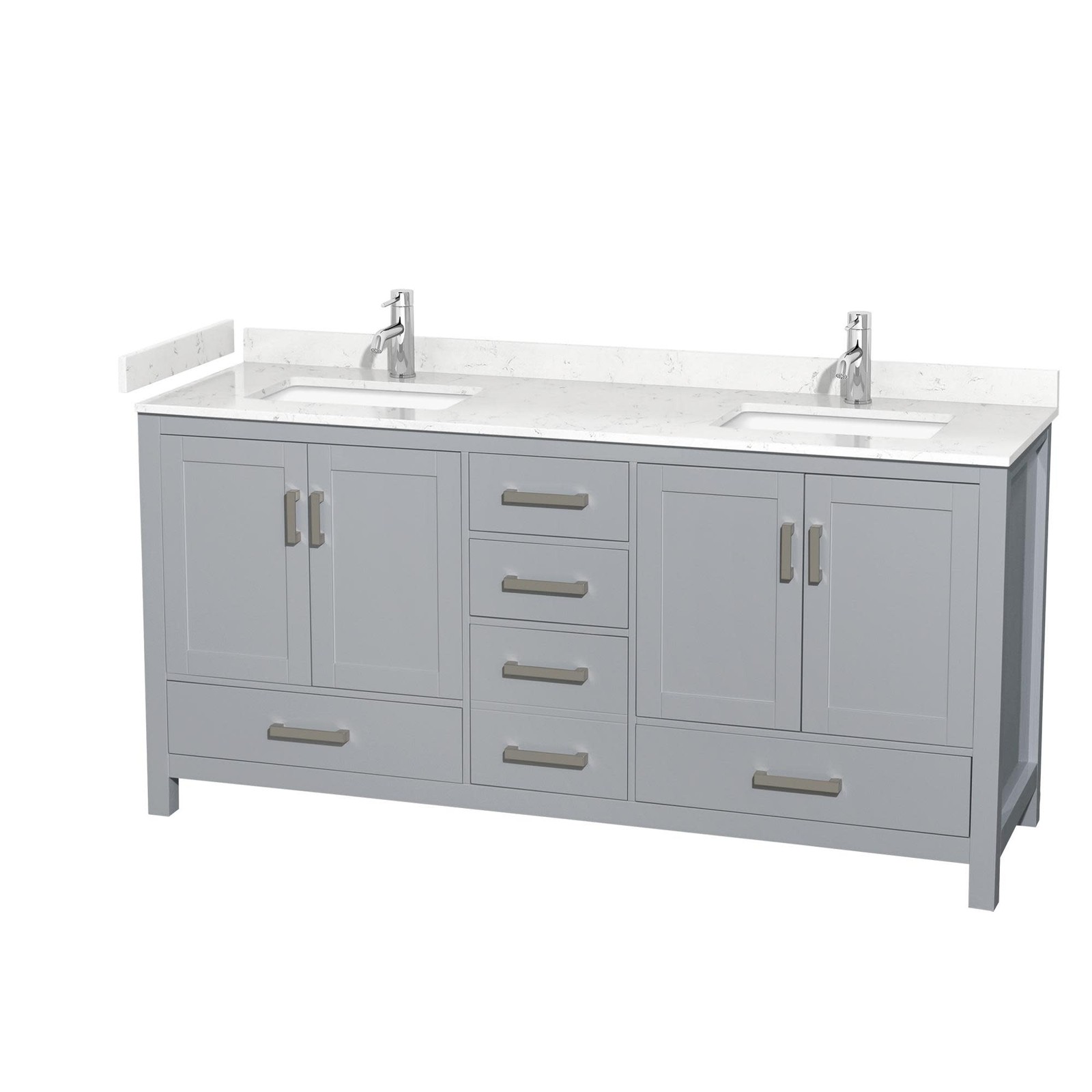 Wyndham Collection WCS141472D-VCA-MXX Sheffield 72″ – Gray / Carrara Cultured