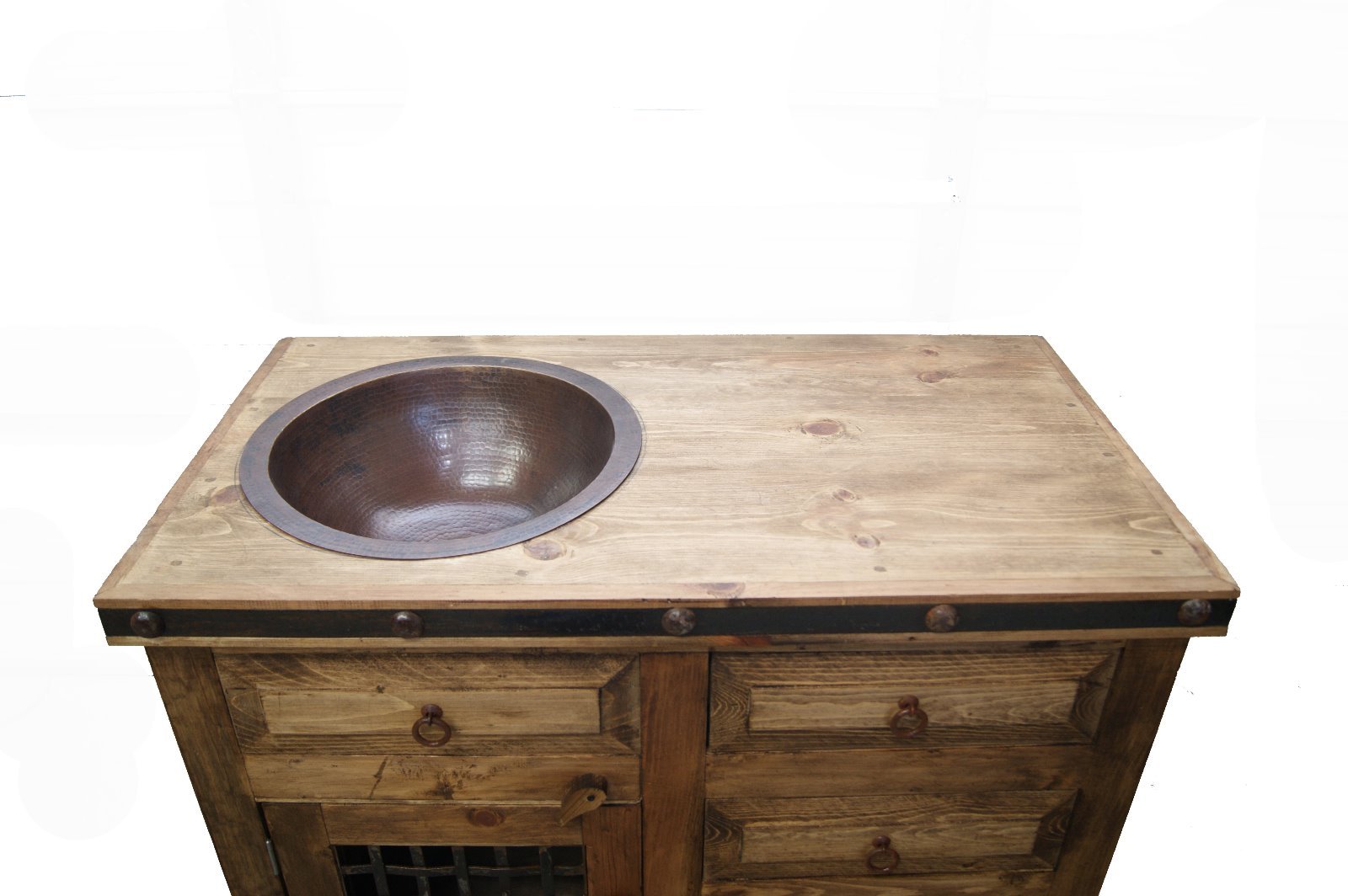 Rustic Reclaimed Wood Bathroom Vanity 48″ wide